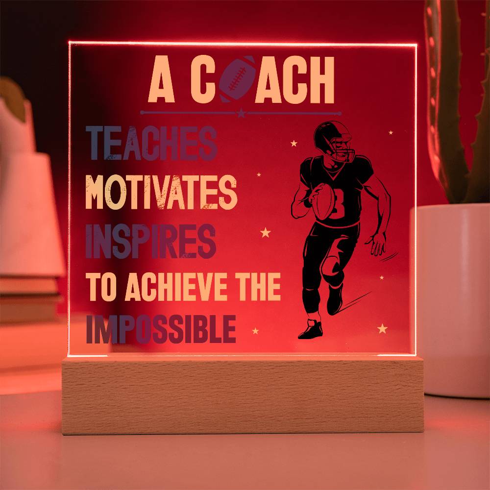 Coach Printed Square Shaped Acrylic Plaque-Express Your Love Gifts