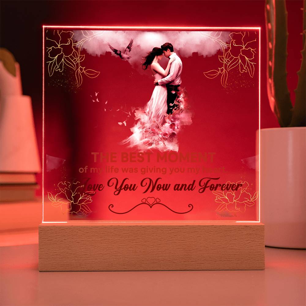 The Best Moment Printed Square Shaped Acrylic Plaque-Express Your Love Gifts