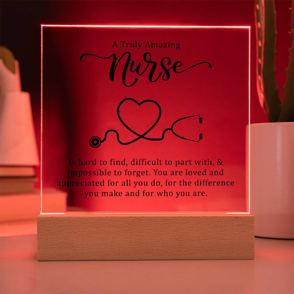 Nursing Truly Amazing Nurse Printed Square Shaped Acrylic Plaque-Express Your Love Gifts