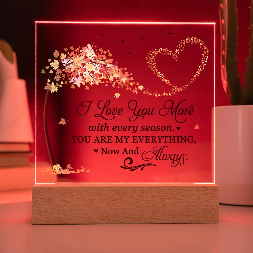 Love You More Printed Square Shaped Acrylic Plaque-Express Your Love Gifts