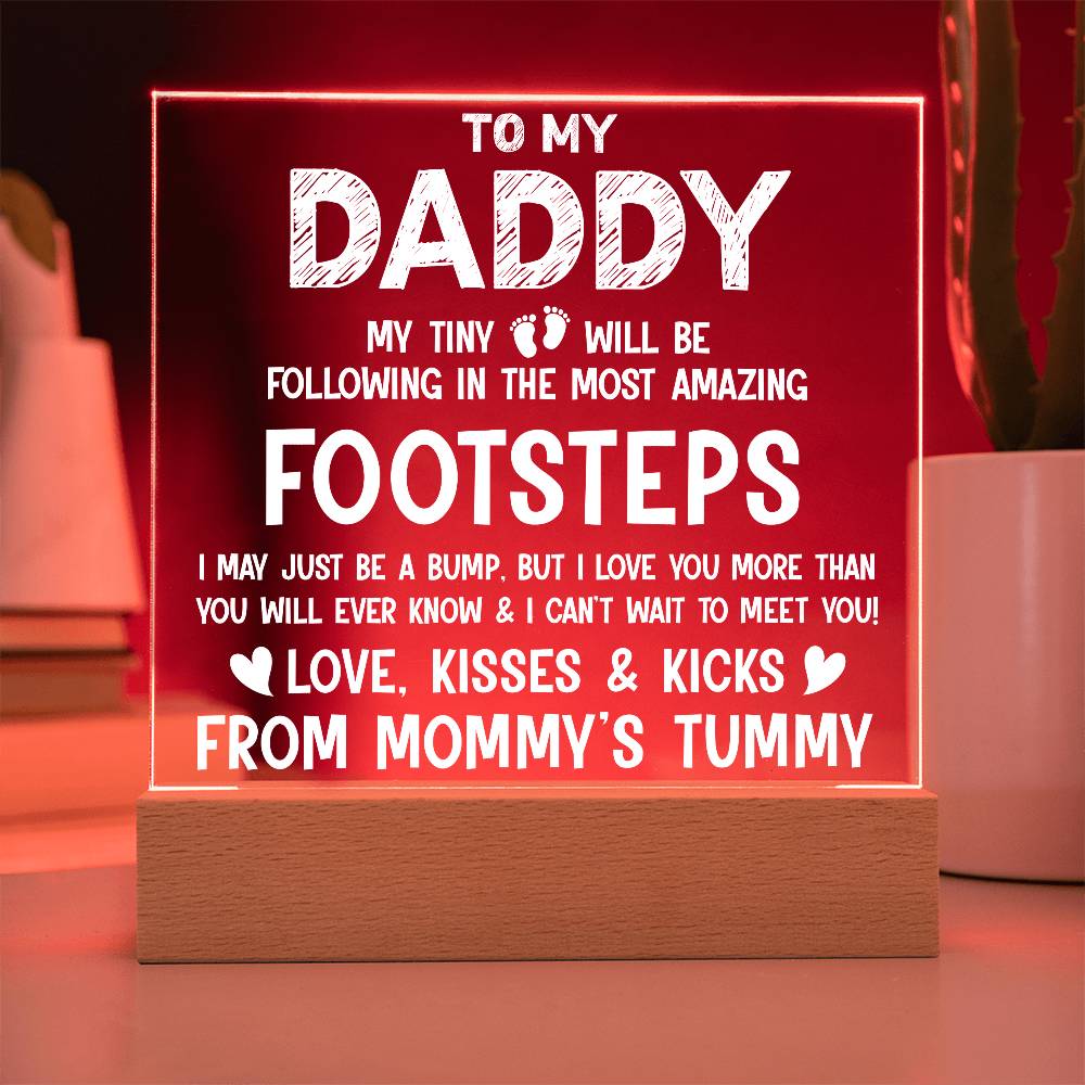 To My Daddy Printed Square Shaped Acrylic Plaque-Express Your Love Gifts