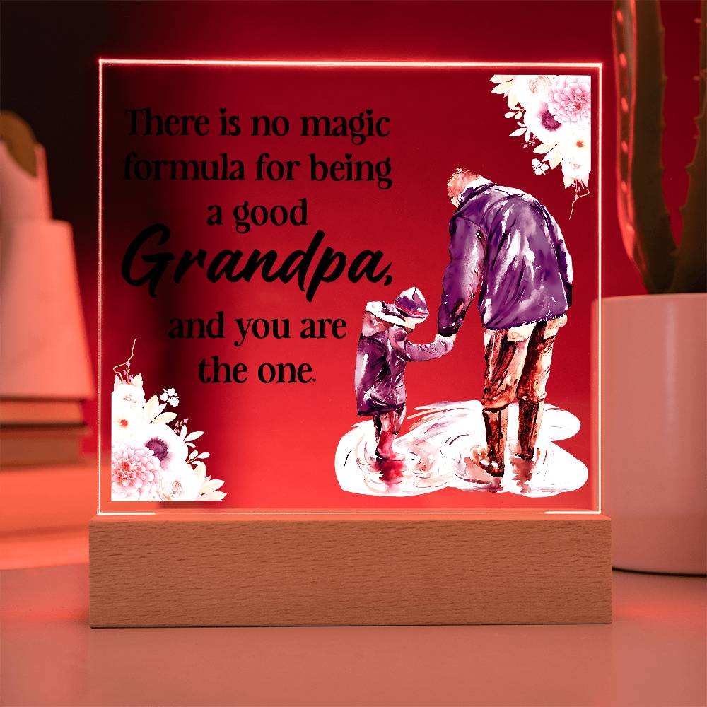 Grandpa Magic Printed Square Shaped Acrylic Plaque-Express Your Love Gifts
