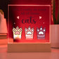 Pets Cats Printed Square Shaped Acrylic Plaque-Express Your Love Gifts