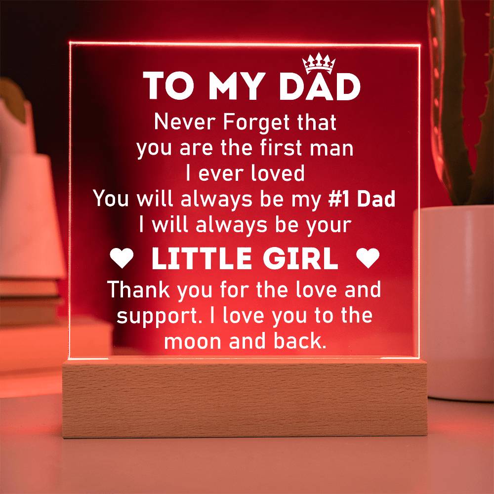 Dad #1 Printed Square Shaped Acrylic Plaque-Express Your Love Gifts