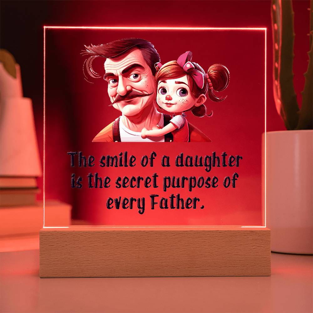 The Smile of a Daughter Printed Square Shaped Acrylic Plaque-Express Your Love Gifts