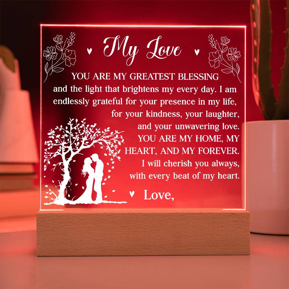 You Are My Greatest Blessing Printed Square Shaped Acrylic Plaque-Express Your Love Gifts