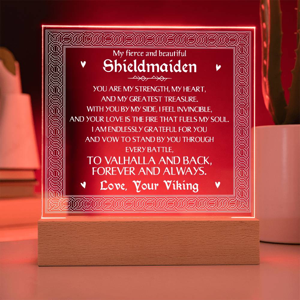 Shieldmaiden Printed Square Shaped Acrylic Plaque-Express Your Love Gifts