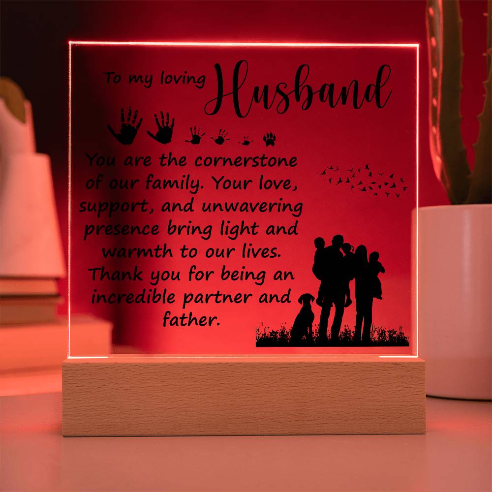 Dad Loving Husband Printed Square Shaped Acrylic Plaque-Express Your Love Gifts
