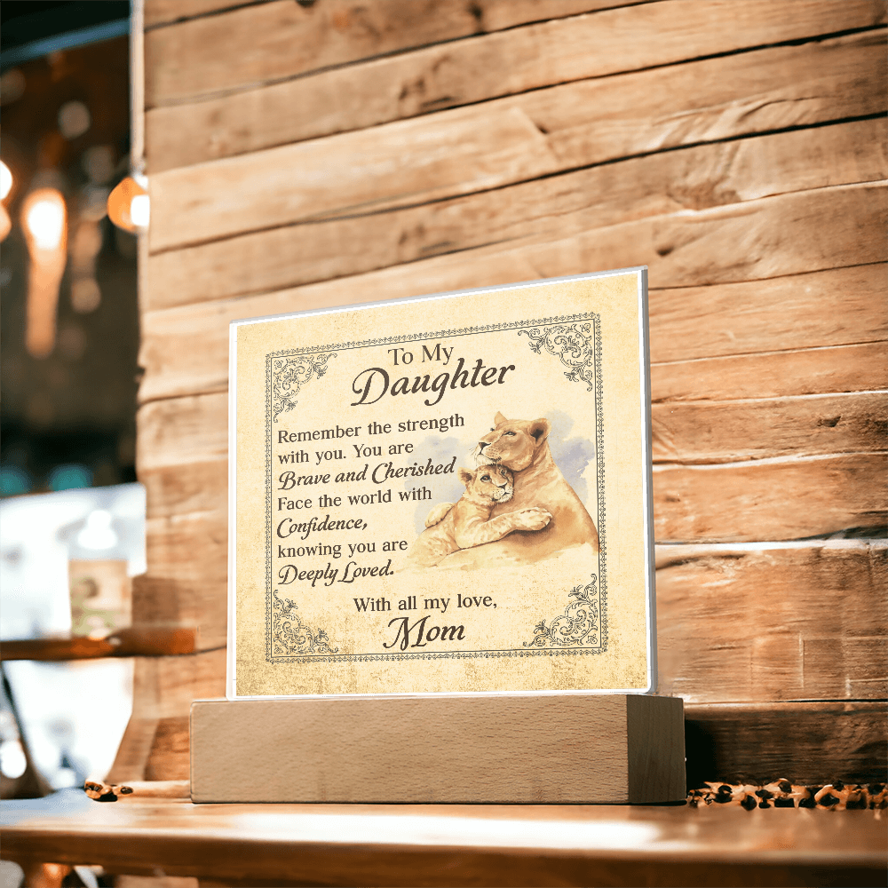 To My Daughter From Mom Deeply Loved Printed Square Shaped Acrylic Plaque-Express Your Love Gifts