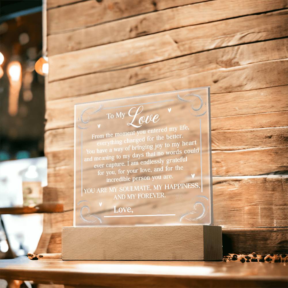 Personalized You Are My Soulmate Printed Square Shaped Acrylic Plaque-Express Your Love Gifts