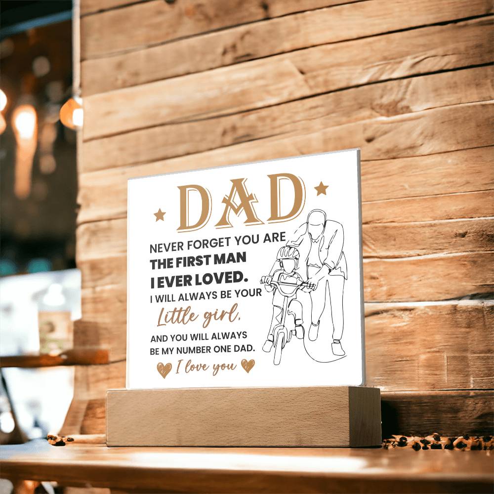 Dad Never Forget Printed Square Shaped Acrylic Plaque-Express Your Love Gifts