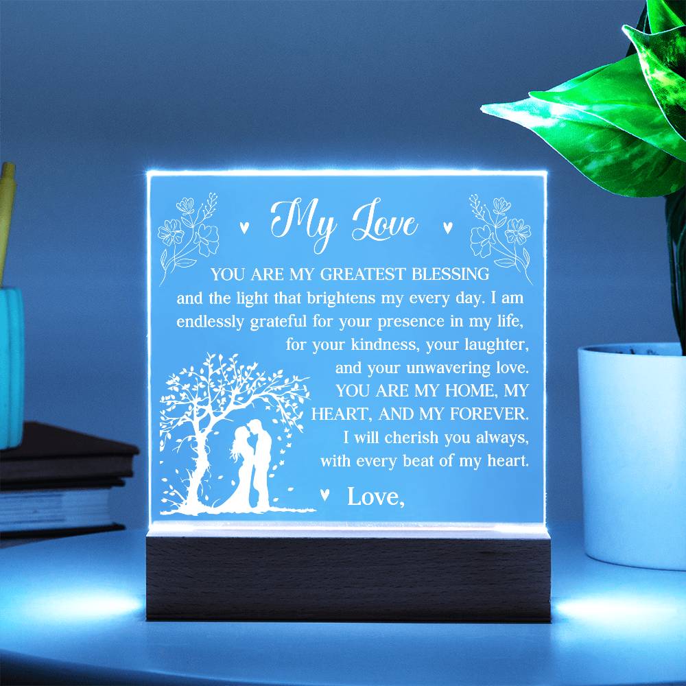 You Are My Greatest Blessing Printed Square Shaped Acrylic Plaque-Express Your Love Gifts