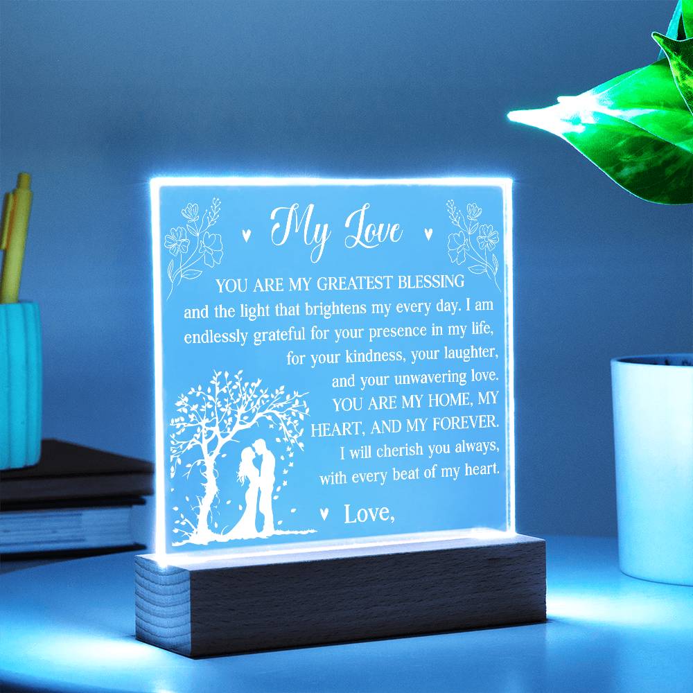 You Are My Greatest Blessing Printed Square Shaped Acrylic Plaque-Express Your Love Gifts