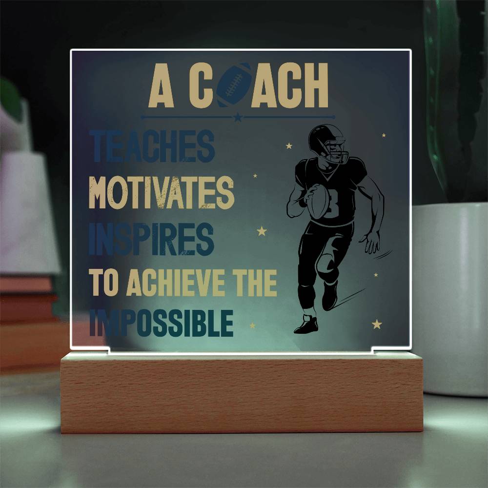 Coach Printed Square Shaped Acrylic Plaque-Express Your Love Gifts