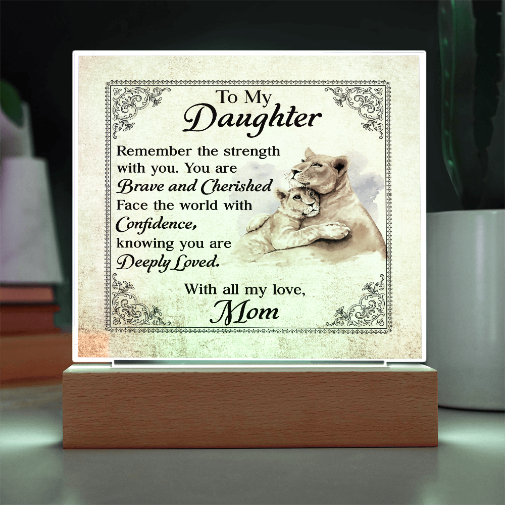 To My Daughter From Mom Deeply Loved Printed Square Shaped Acrylic Plaque-Express Your Love Gifts
