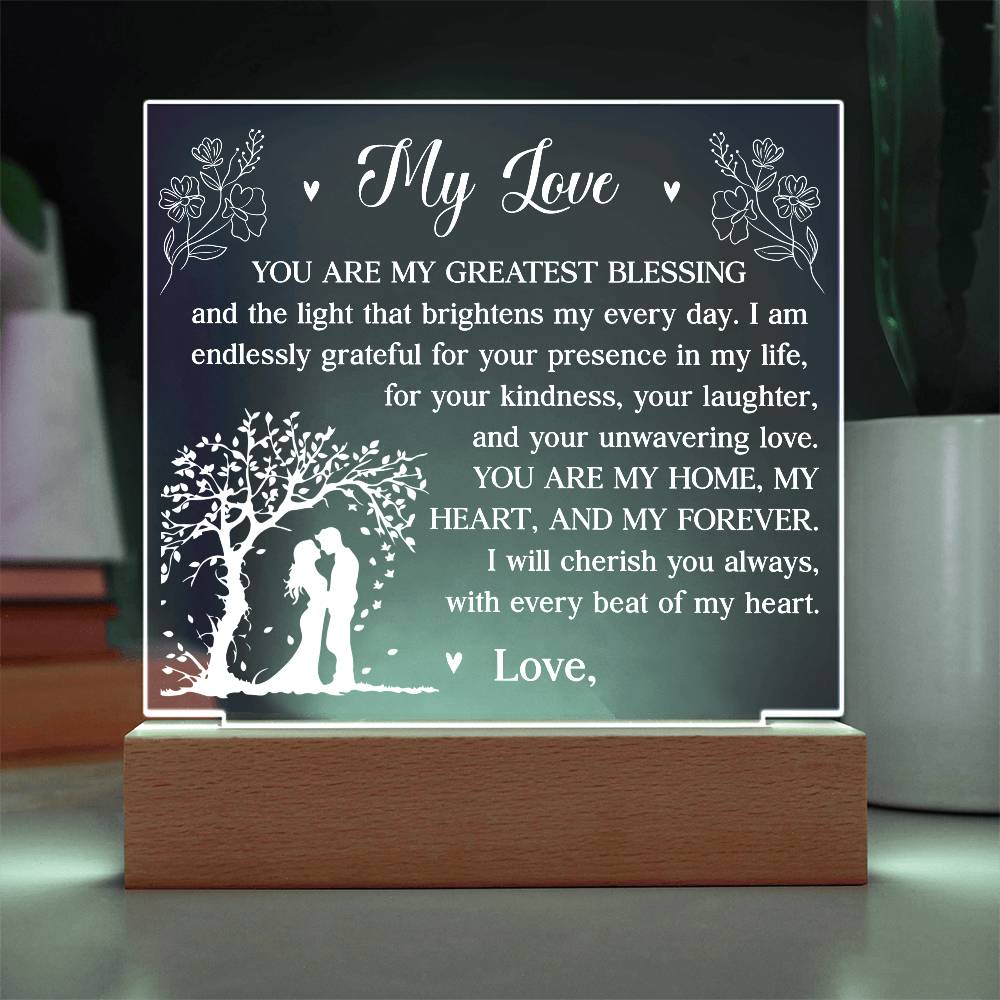 You Are My Greatest Blessing Printed Square Shaped Acrylic Plaque-Express Your Love Gifts