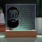 To the Coolest Dad Printed Square Shaped Acrylic Plaque-Express Your Love Gifts