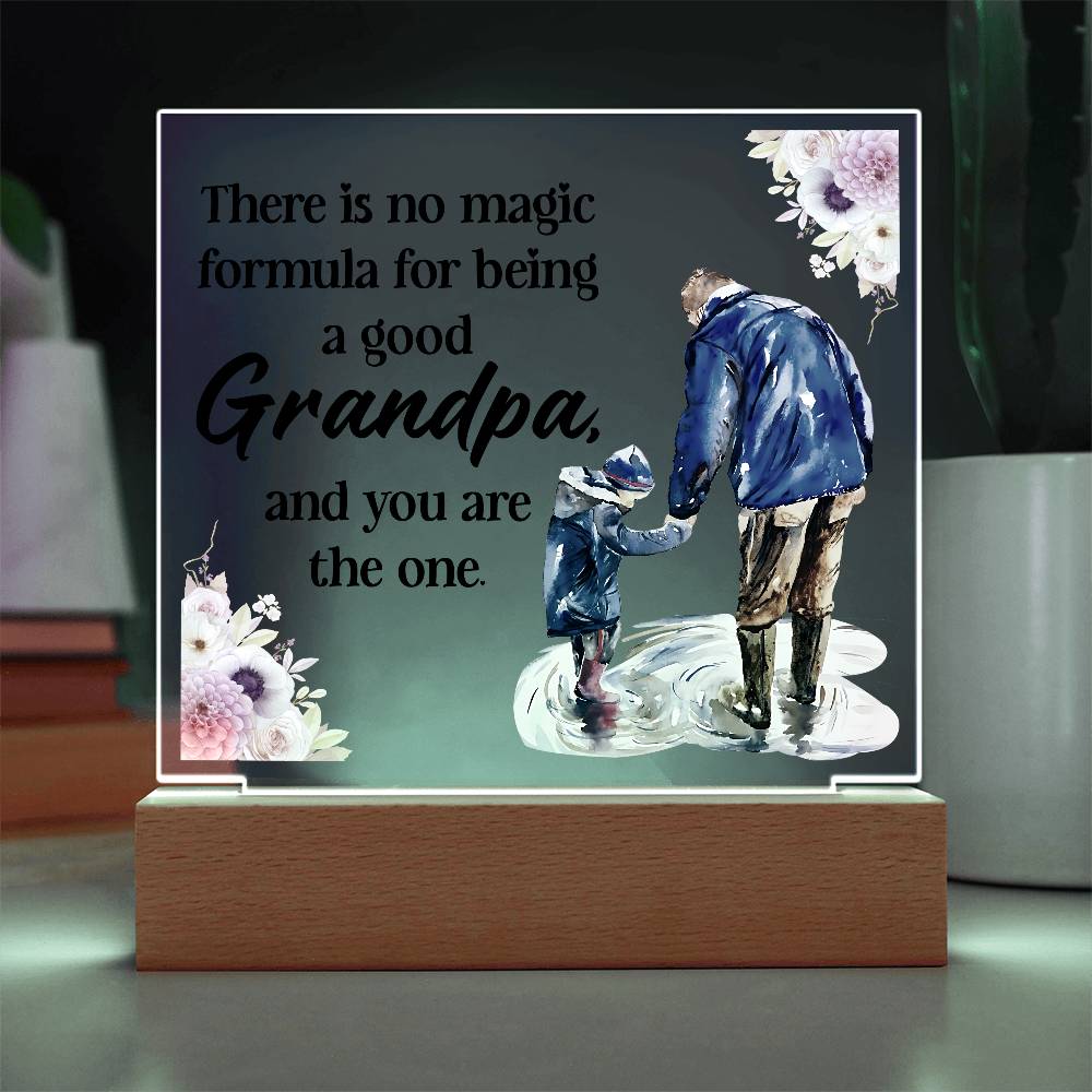 Grandpa Magic Printed Square Shaped Acrylic Plaque-Express Your Love Gifts