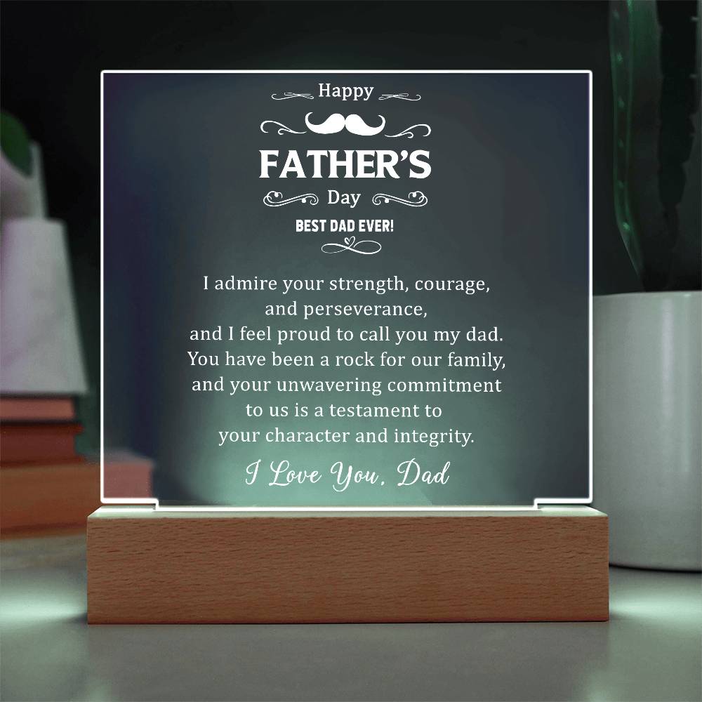 I Admire Your Strength, Courage Printed Square Shaped Acrylic Plaque-Express Your Love Gifts