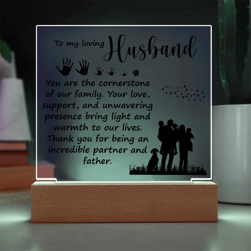 Dad Loving Husband Printed Square Shaped Acrylic Plaque-Express Your Love Gifts