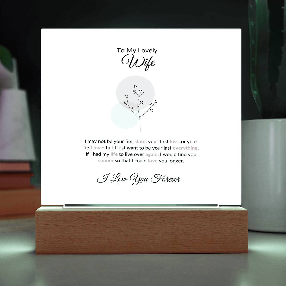 To My Wife Lorem Ipsum Baloon Printed Square Shaped Acrylic Plaque-Express Your Love Gifts