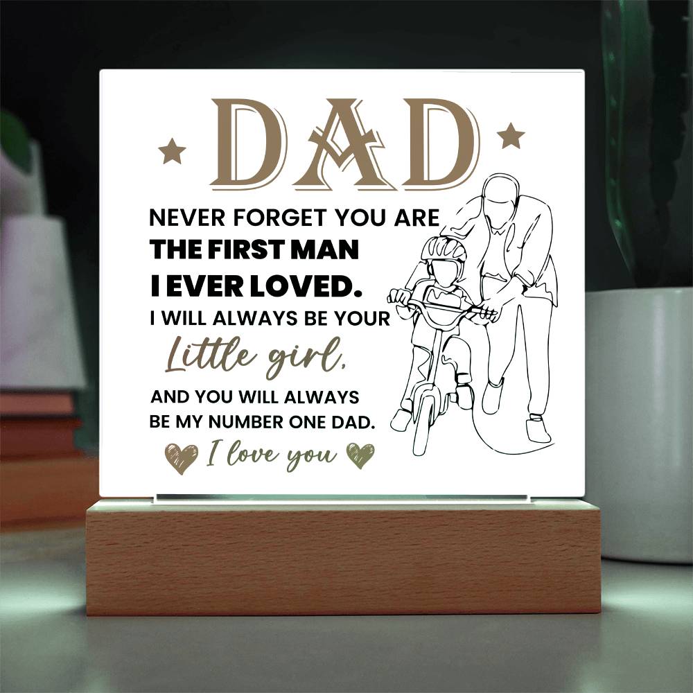 Dad Never Forget Printed Square Shaped Acrylic Plaque-Express Your Love Gifts