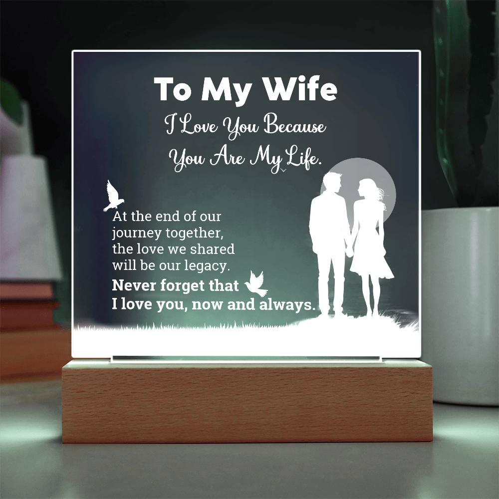 I Love You Because Printed Square Shaped Acrylic Plaque-Express Your Love Gifts