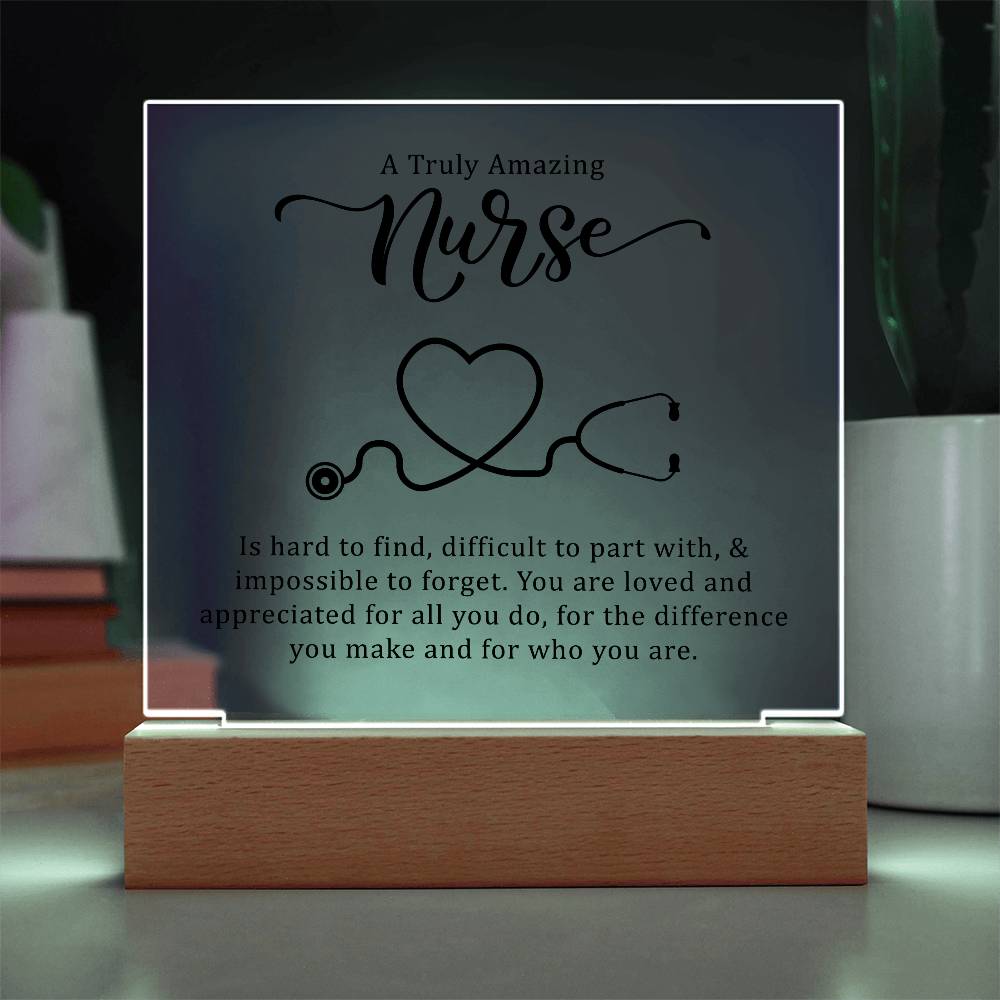 Nursing Truly Amazing Nurse Printed Square Shaped Acrylic Plaque-Express Your Love Gifts