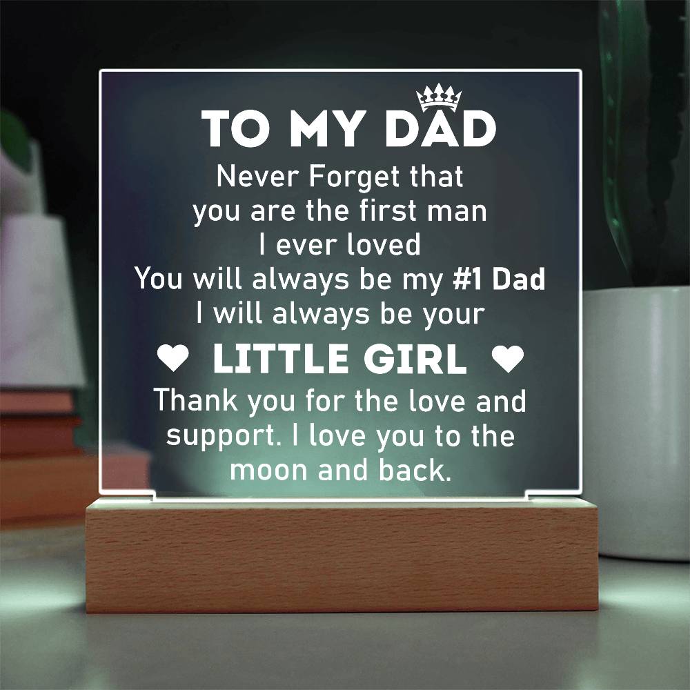 Dad #1 Printed Square Shaped Acrylic Plaque-Express Your Love Gifts