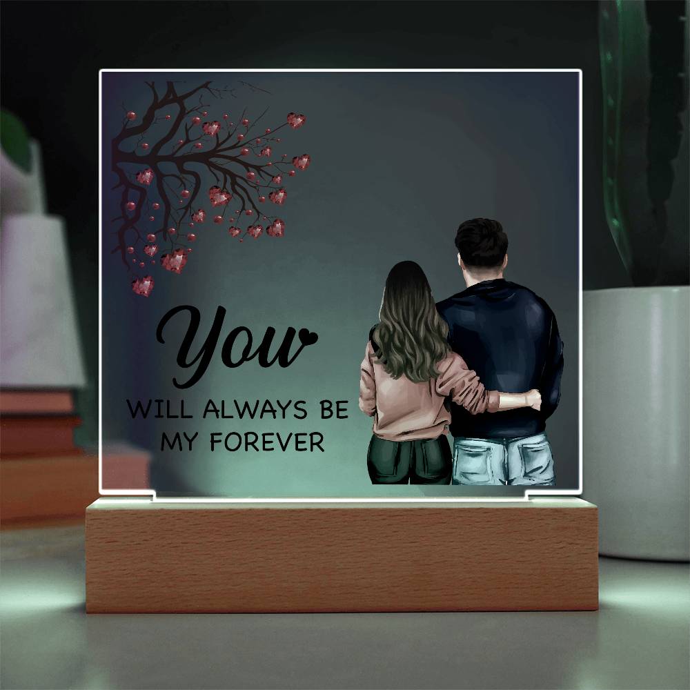 Love My Forever Printed Square Shaped Acrylic Plaque-Express Your Love Gifts