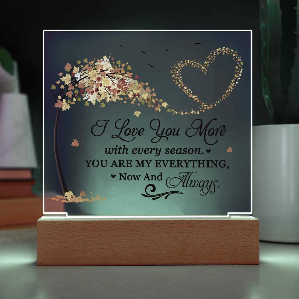 Love You More Printed Square Shaped Acrylic Plaque-Express Your Love Gifts