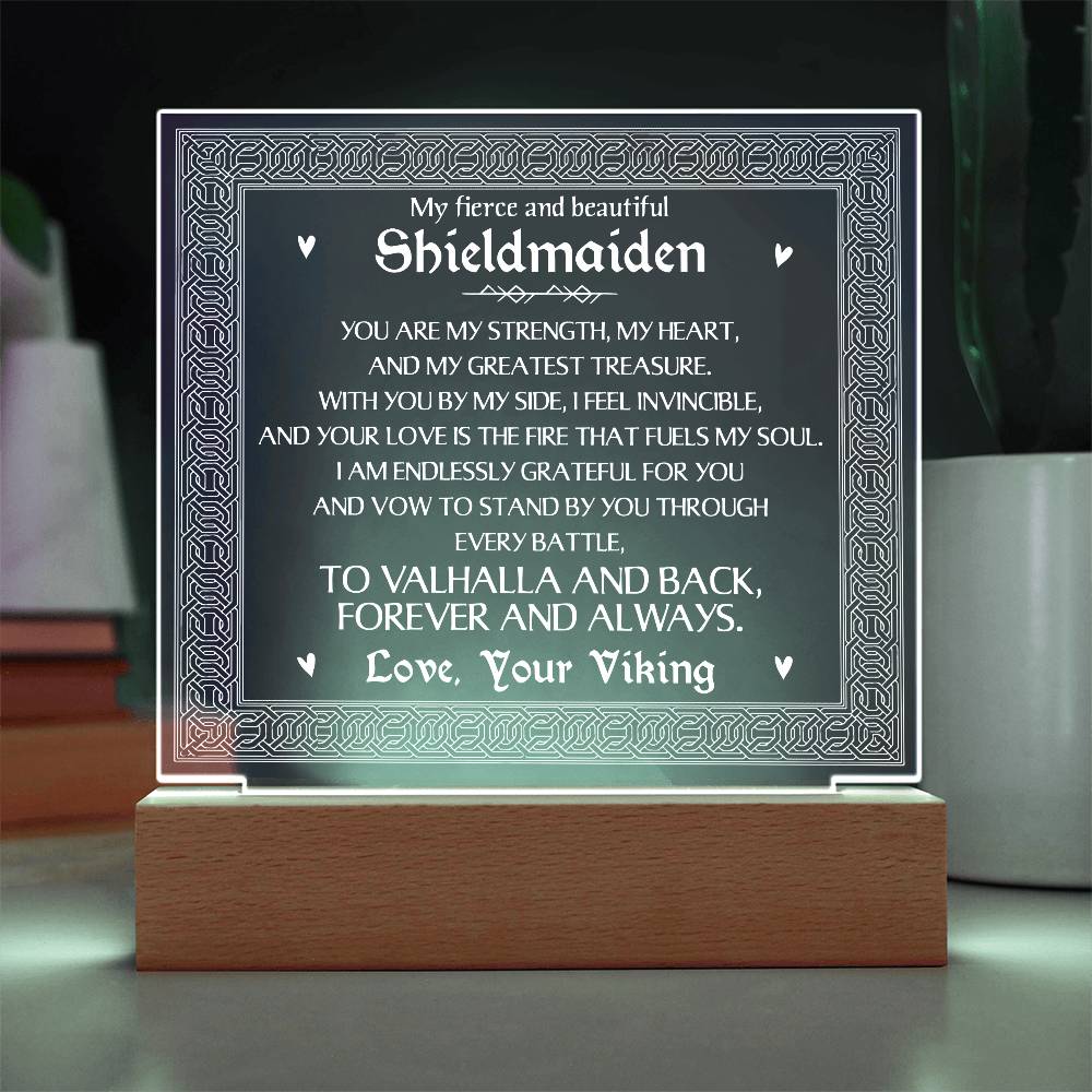 Shieldmaiden Printed Square Shaped Acrylic Plaque-Express Your Love Gifts