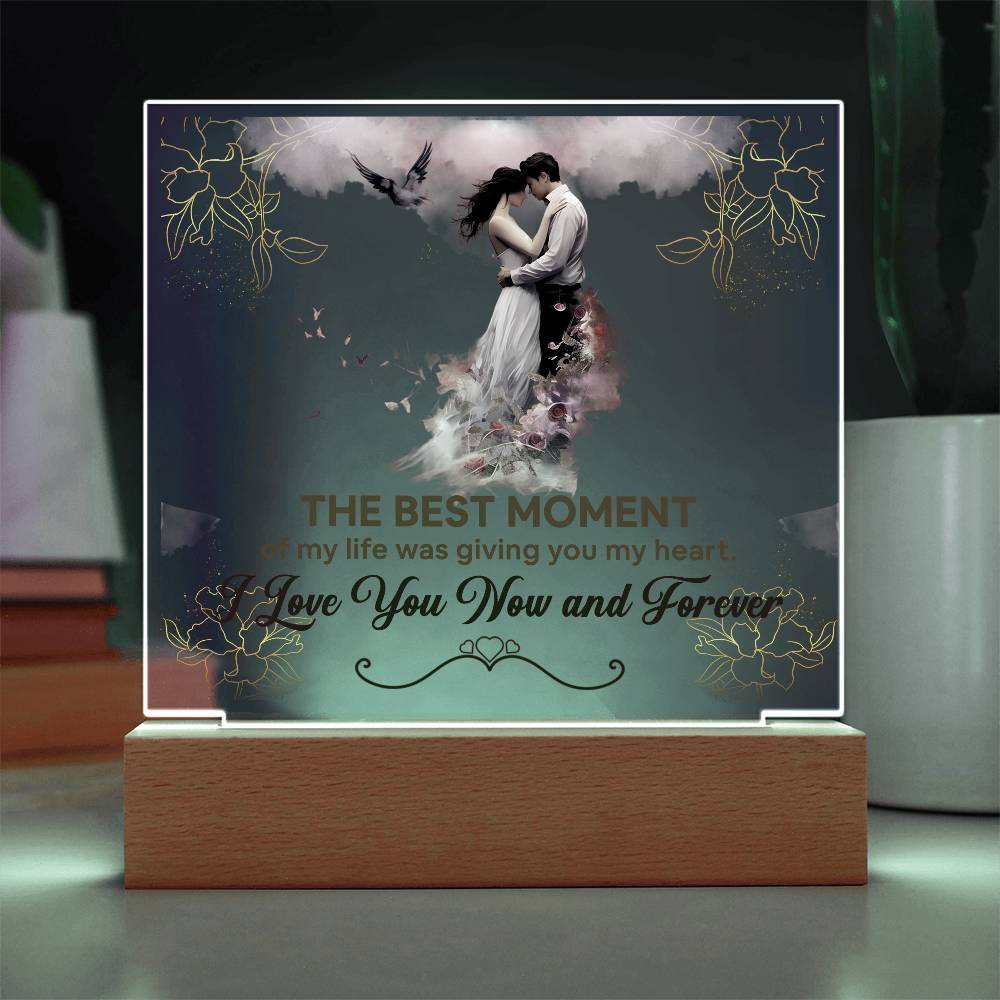 The Best Moment Printed Square Shaped Acrylic Plaque-Express Your Love Gifts