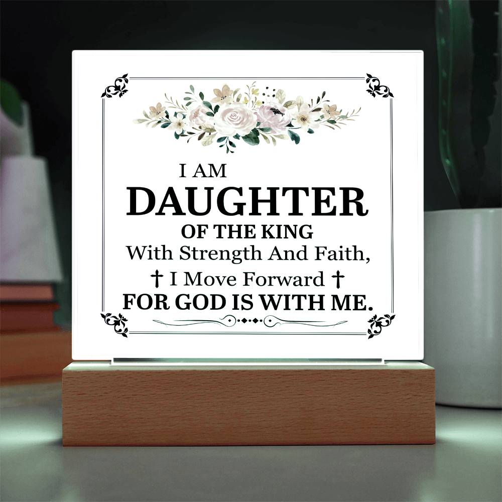 Personalized To My Daughter I Am Daughter of the King Printed Square Shaped Acrylic Plaque-Express Your Love Gifts