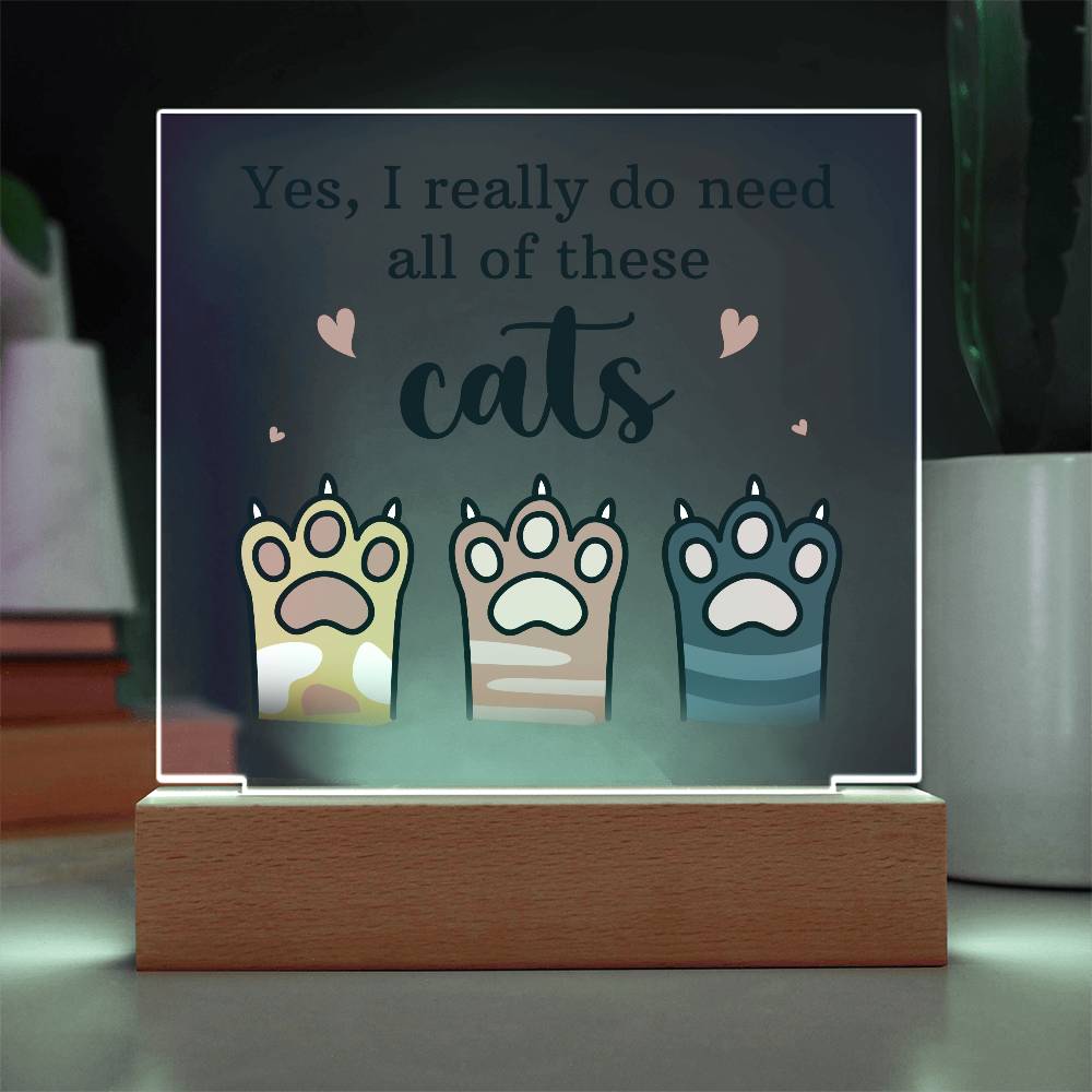 Pets Cats Printed Square Shaped Acrylic Plaque-Express Your Love Gifts