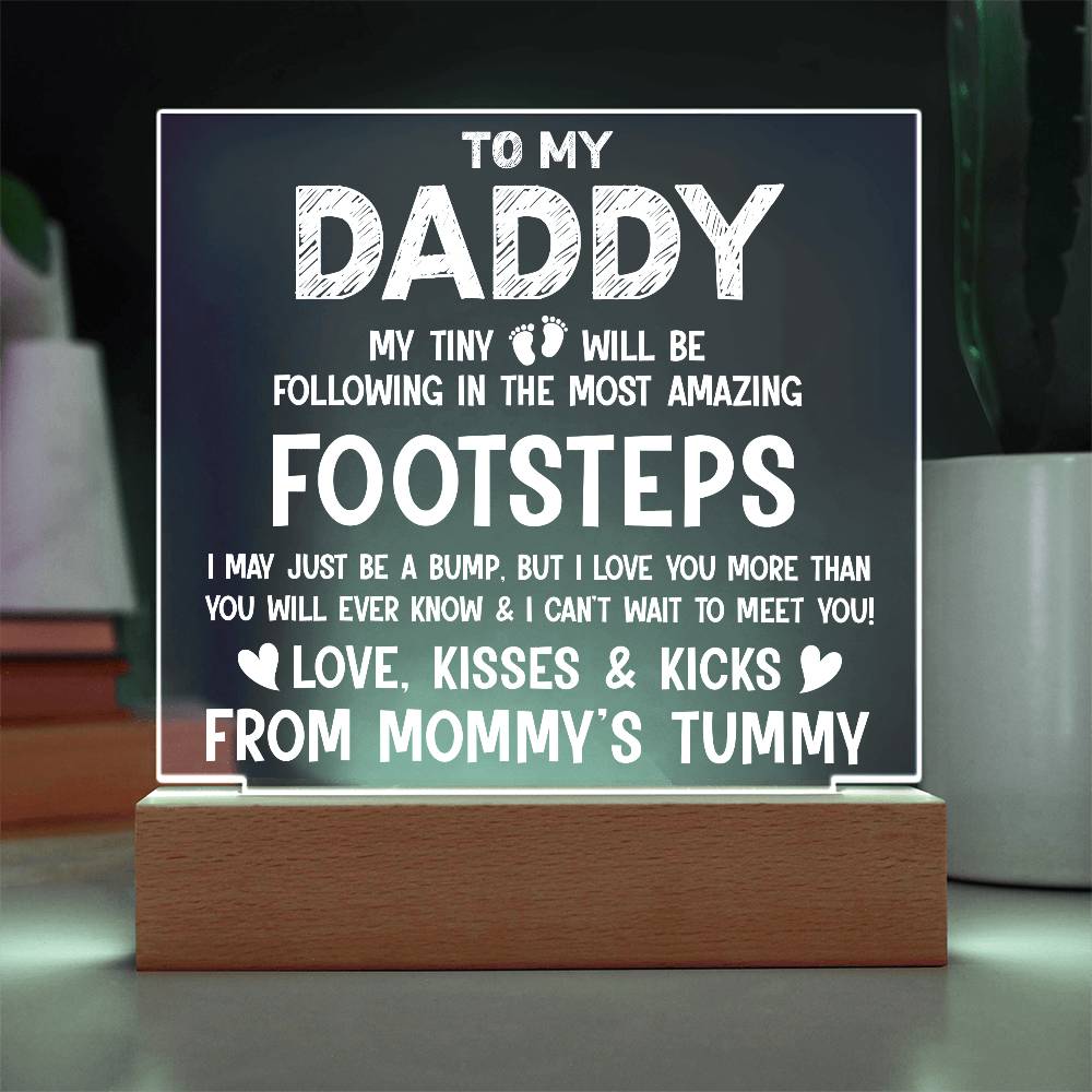 To My Daddy Printed Square Shaped Acrylic Plaque-Express Your Love Gifts