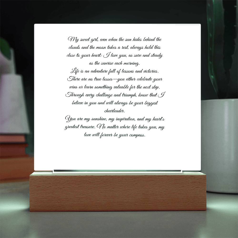 My Sweet Girl Printed Square Shaped Acrylic Plaque-Express Your Love Gifts