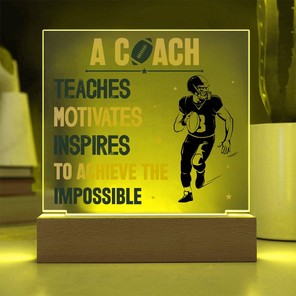 Coach Printed Square Shaped Acrylic Plaque-Express Your Love Gifts