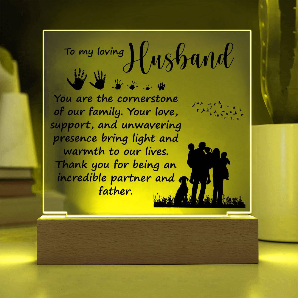 Dad Loving Husband Printed Square Shaped Acrylic Plaque-Express Your Love Gifts