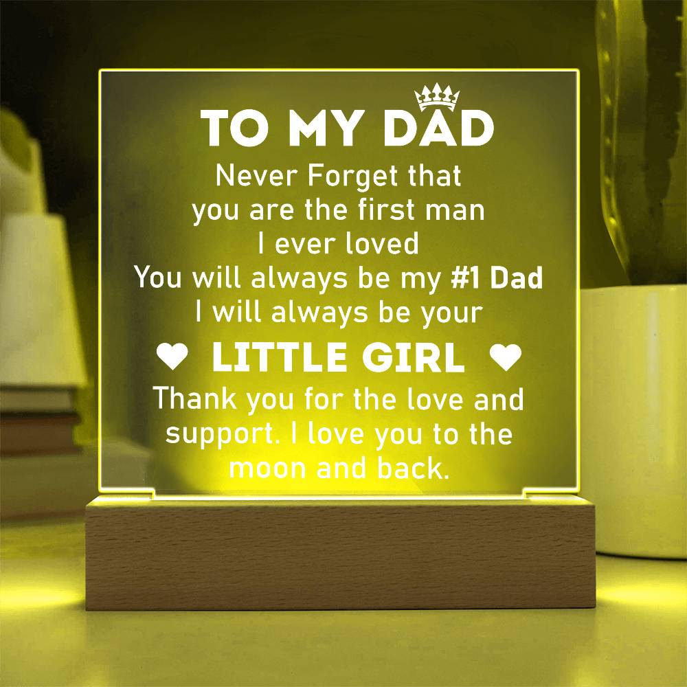Dad #1 Printed Square Shaped Acrylic Plaque-Express Your Love Gifts