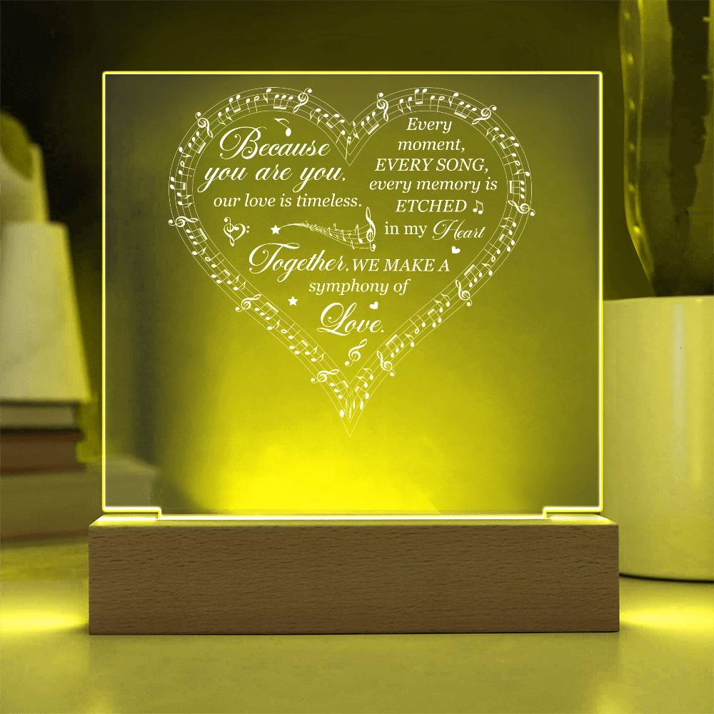 Symphony of Love Printed Square Shaped Acrylic Plaque-Express Your Love Gifts