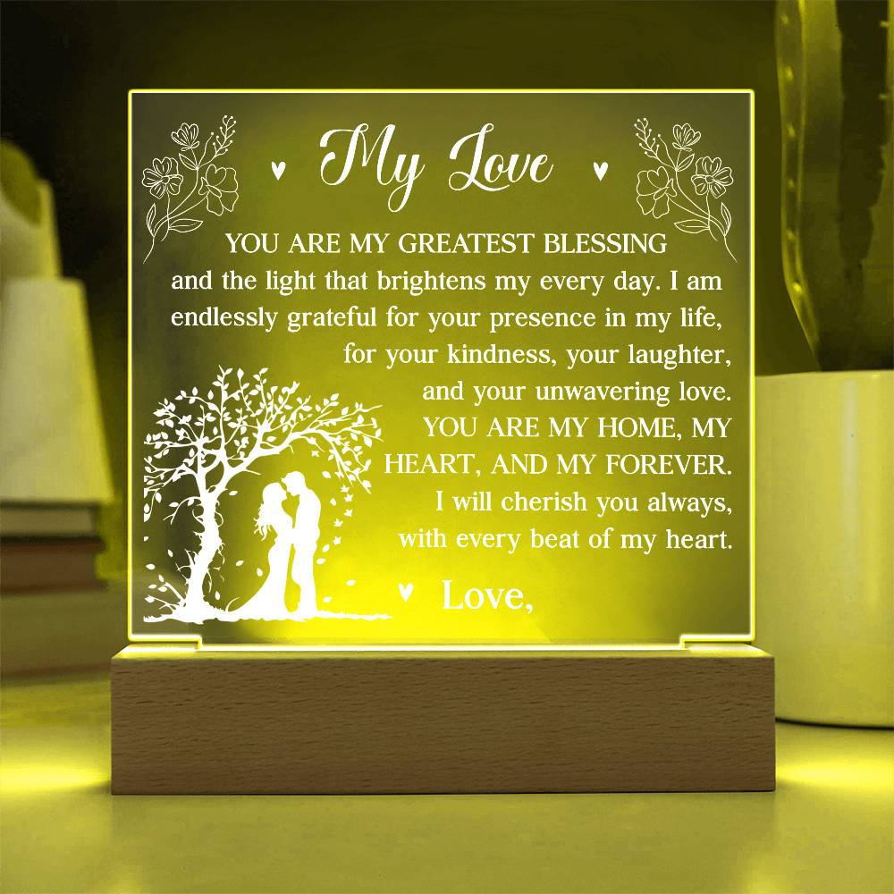 You Are My Greatest Blessing Printed Square Shaped Acrylic Plaque-Express Your Love Gifts