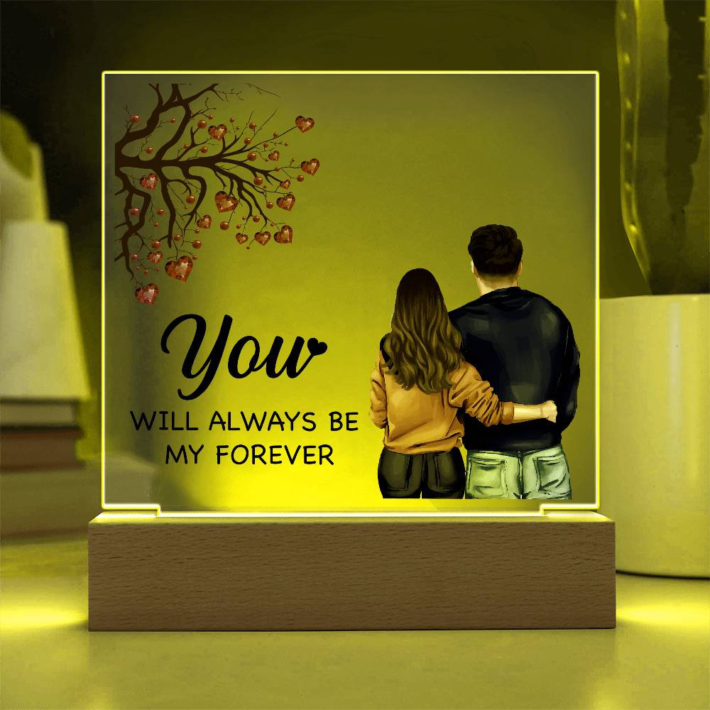 Love My Forever Printed Square Shaped Acrylic Plaque-Express Your Love Gifts