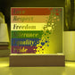 LGBTQLove Respect Fre Printed Square Shaped Acrylic Plaque edom Tolerance Equality Pride-Express Your Love Gifts
