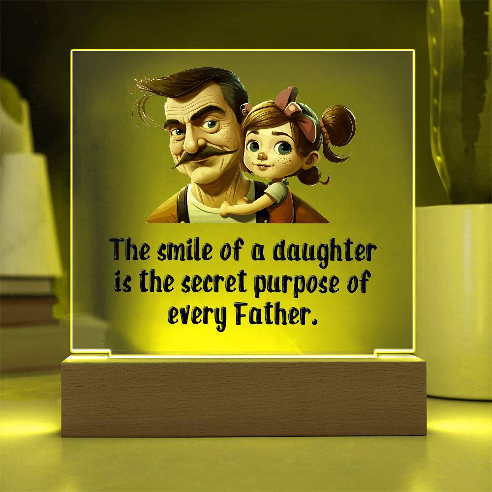 The Smile of a Daughter Printed Square Shaped Acrylic Plaque-Express Your Love Gifts