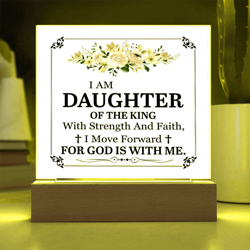 Personalized To My Daughter I Am Daughter of the King Printed Square Shaped Acrylic Plaque-Express Your Love Gifts