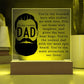 To the Coolest Dad Printed Square Shaped Acrylic Plaque-Express Your Love Gifts