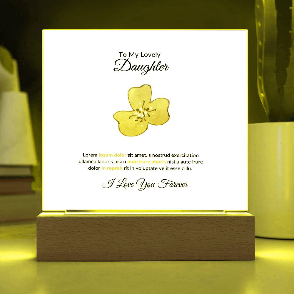 To My Daughter Lorem Ipsum Printed Square Shaped Acrylic Plaque-Express Your Love Gifts