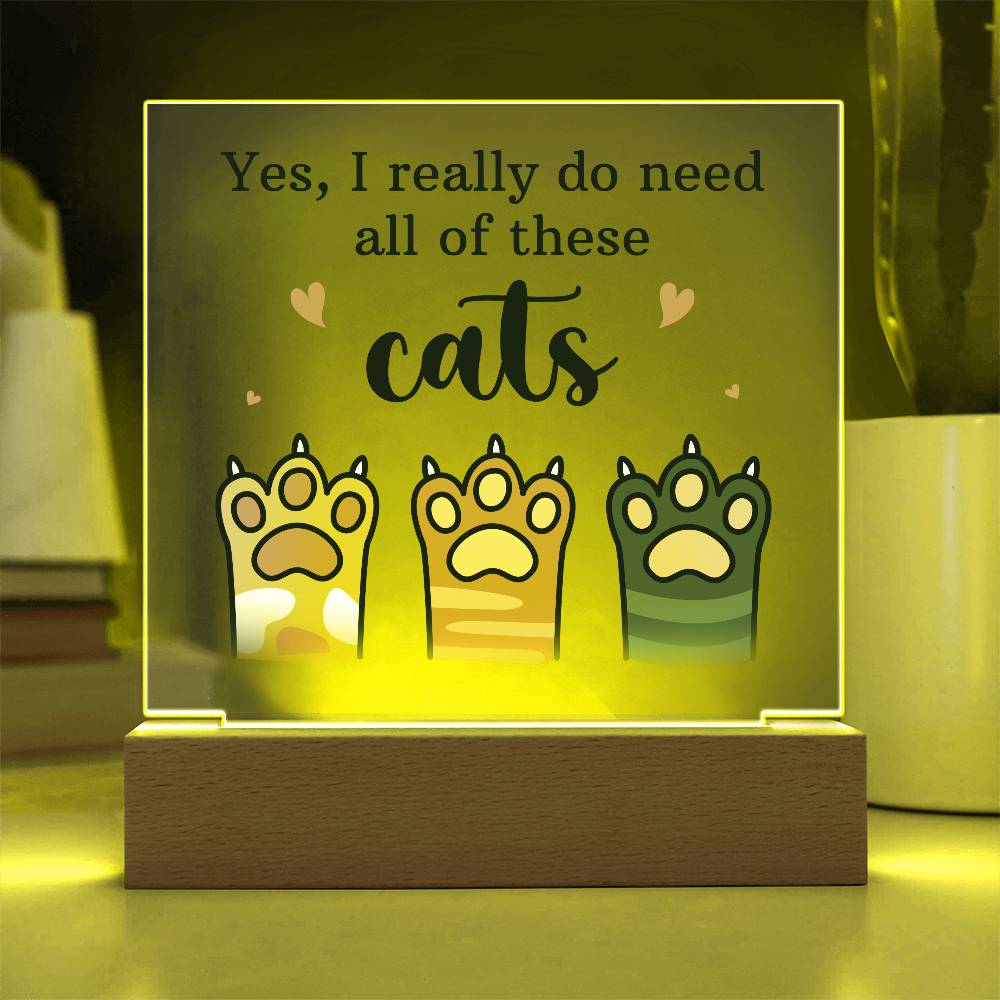 Pets Cats Printed Square Shaped Acrylic Plaque-Express Your Love Gifts