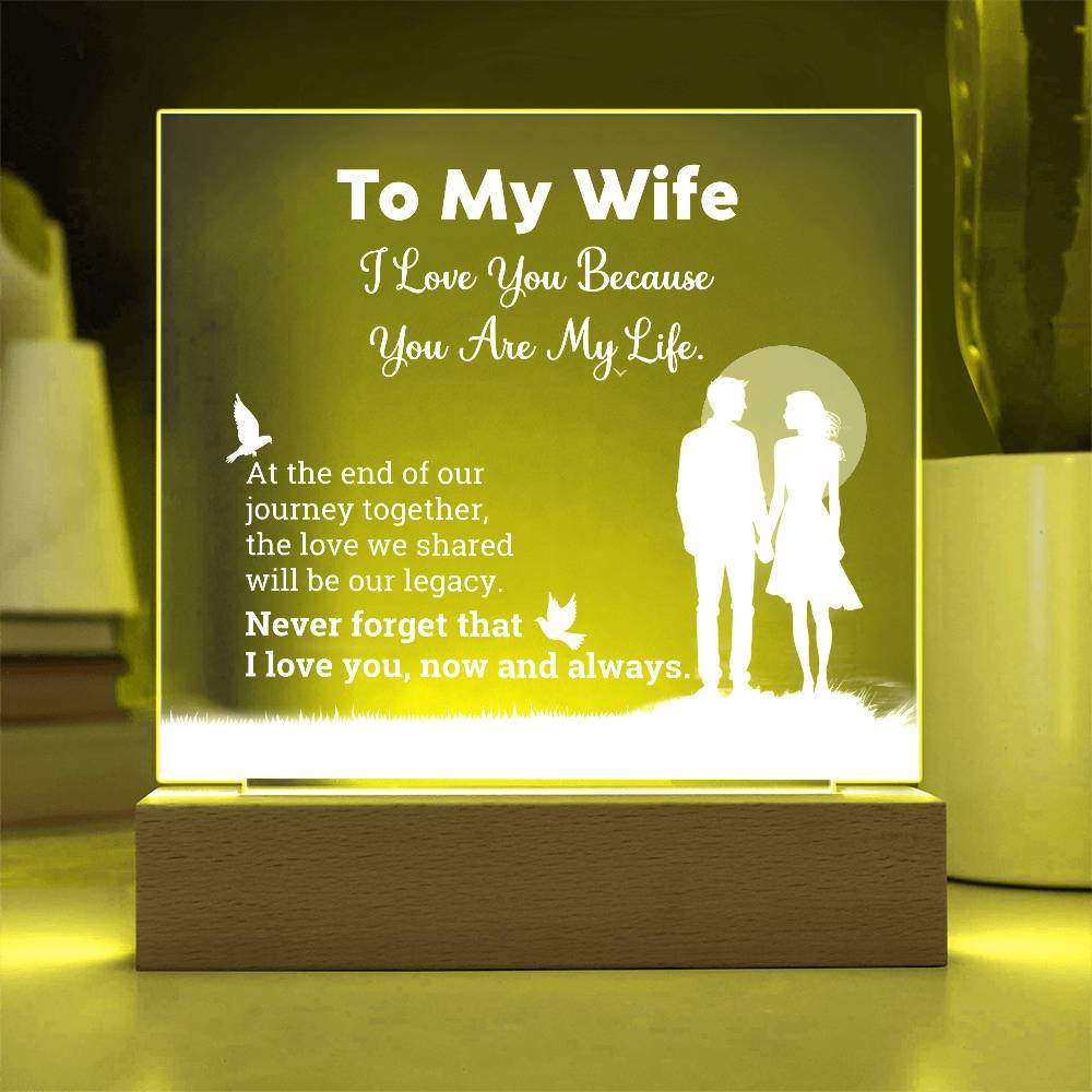 I Love You Because Printed Square Shaped Acrylic Plaque-Express Your Love Gifts